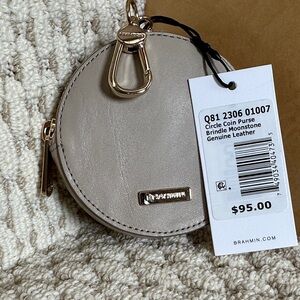 Brahmin Gray Leather Circle Coin Purse